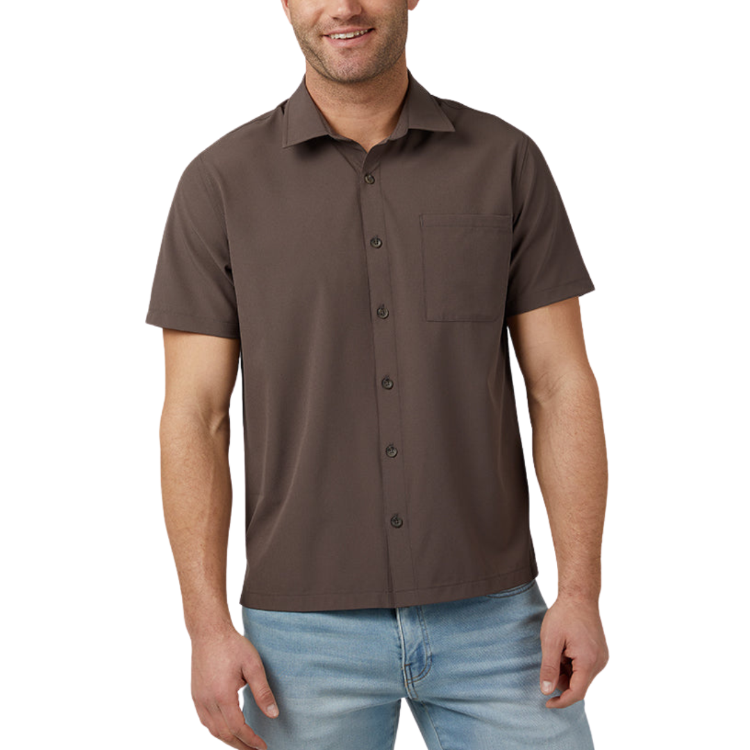 32 Degrees Men's Stretch Woven Short Sleeve Button-Up Shirt (3 Colors)