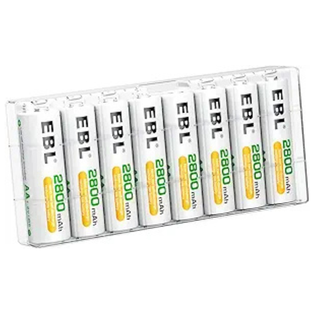 8-Count EBL 2800mAh High Capacity Ni-MH AA Rechargeable Batteries