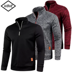 Men's Solid Color Half Zipper Pullover