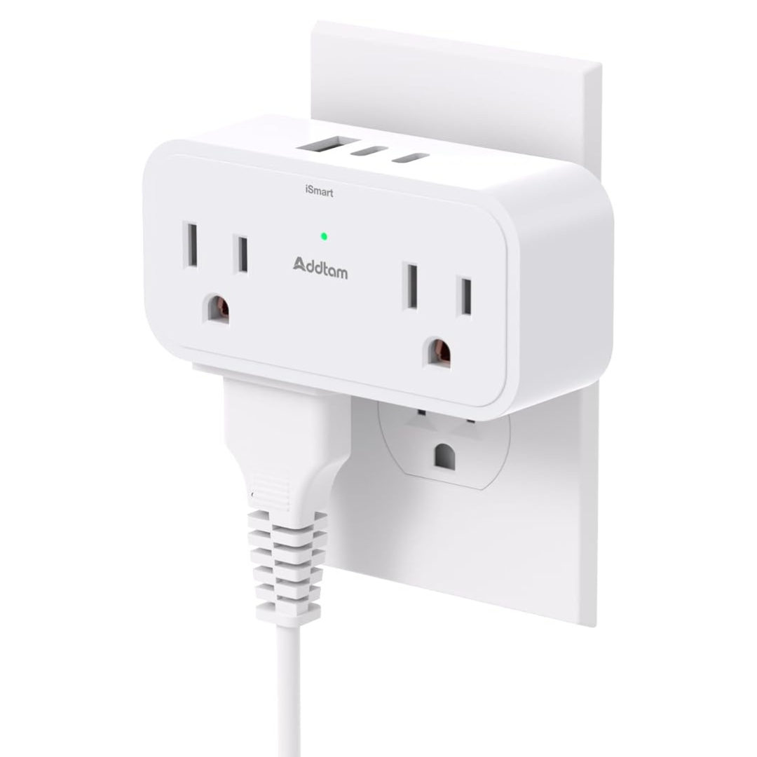 4 AC Outlets 3 USB Wall Charger (2 USB C)