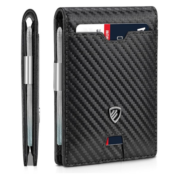 Men's RFID Blocking Bifold Slim Wallet W/ Money Clip