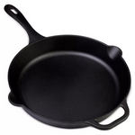 Victoria 12" Cast Iron Skillet With Helper Handle Seasoned