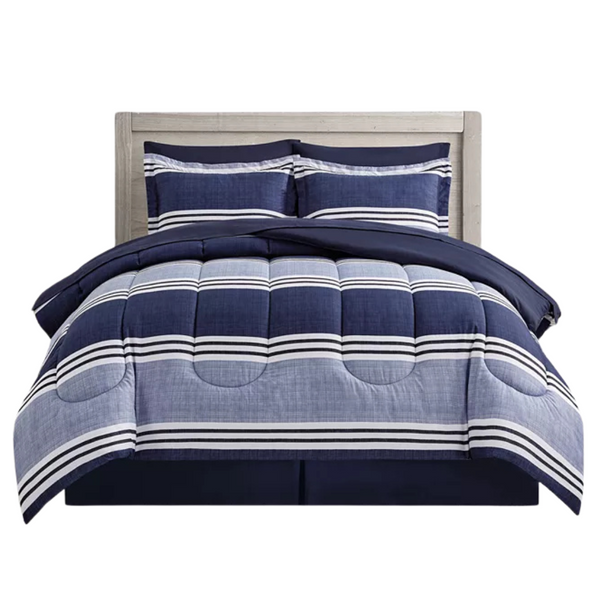 Sunham Aiden Striped 8-Piece Comforter Sets