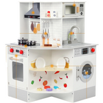 Wisairt Kid's Wood Corner Play Kitchen Set