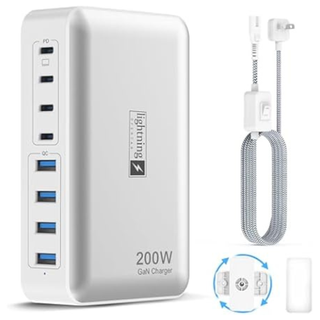 Lightning Ofertas 200W 8-Port 65W Type C GaN Charging Station