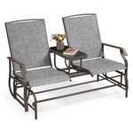 Yaheetech 2-Seater Texteline Glider Bench With Table