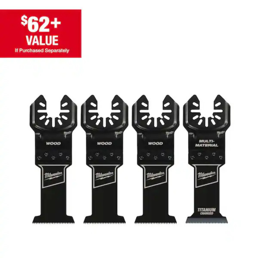 4-Piece Milwaukee 1-3/8 in. Multi-Tool Oscillating Blade Set