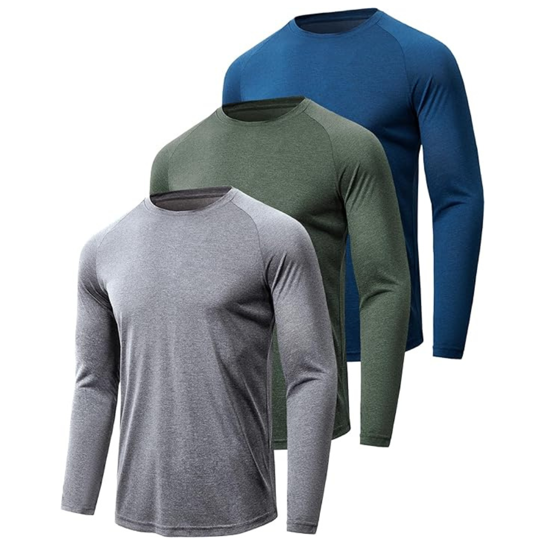3-Pack Balennz UV Moisture Wicking Long Sleeve T-Shirt (Various)