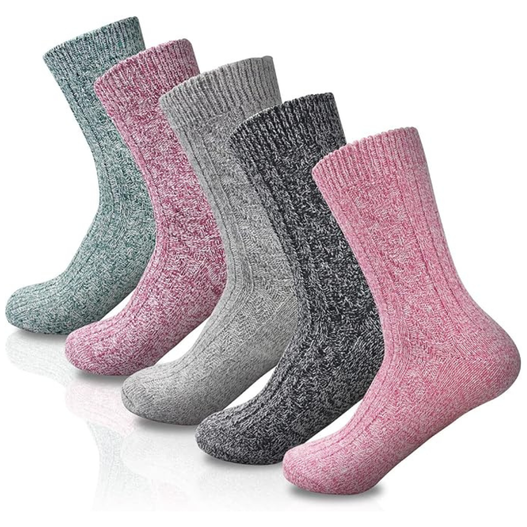 5-Pairs Women's Thick Knitted Wool Warm Casual Socks