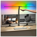 24W Double Swing Arm Auto Dimming RGB Desk Light With Clamp