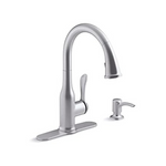 Kohler Motif Kitchen Faucet With Pull Down Sprayer And Soap Dispenser