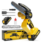 6" 550W Mini Cordless Electric Chain Saw Kit with 2x Batteries
