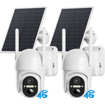 2-Pack Elysoo Solar Powered 4G LTE Cellular Security Cameras