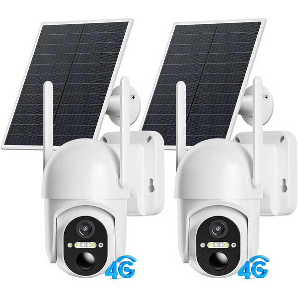 2-Pack Elysoo Solar Powered 4G LTE Cellular Security Cameras