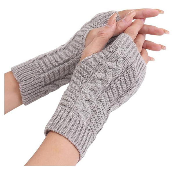 Unisex Knitted Gloves Half-Finger-Mittens