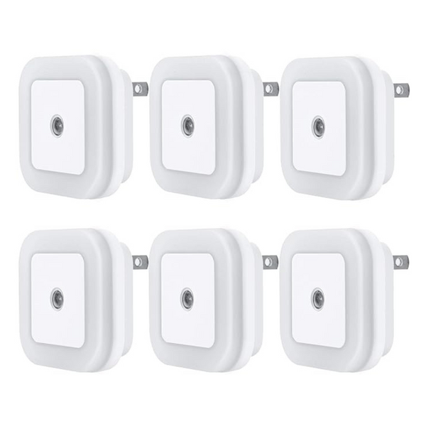 6-Pack Plug-In LED Night Light With Dusk To Dawn Sensor