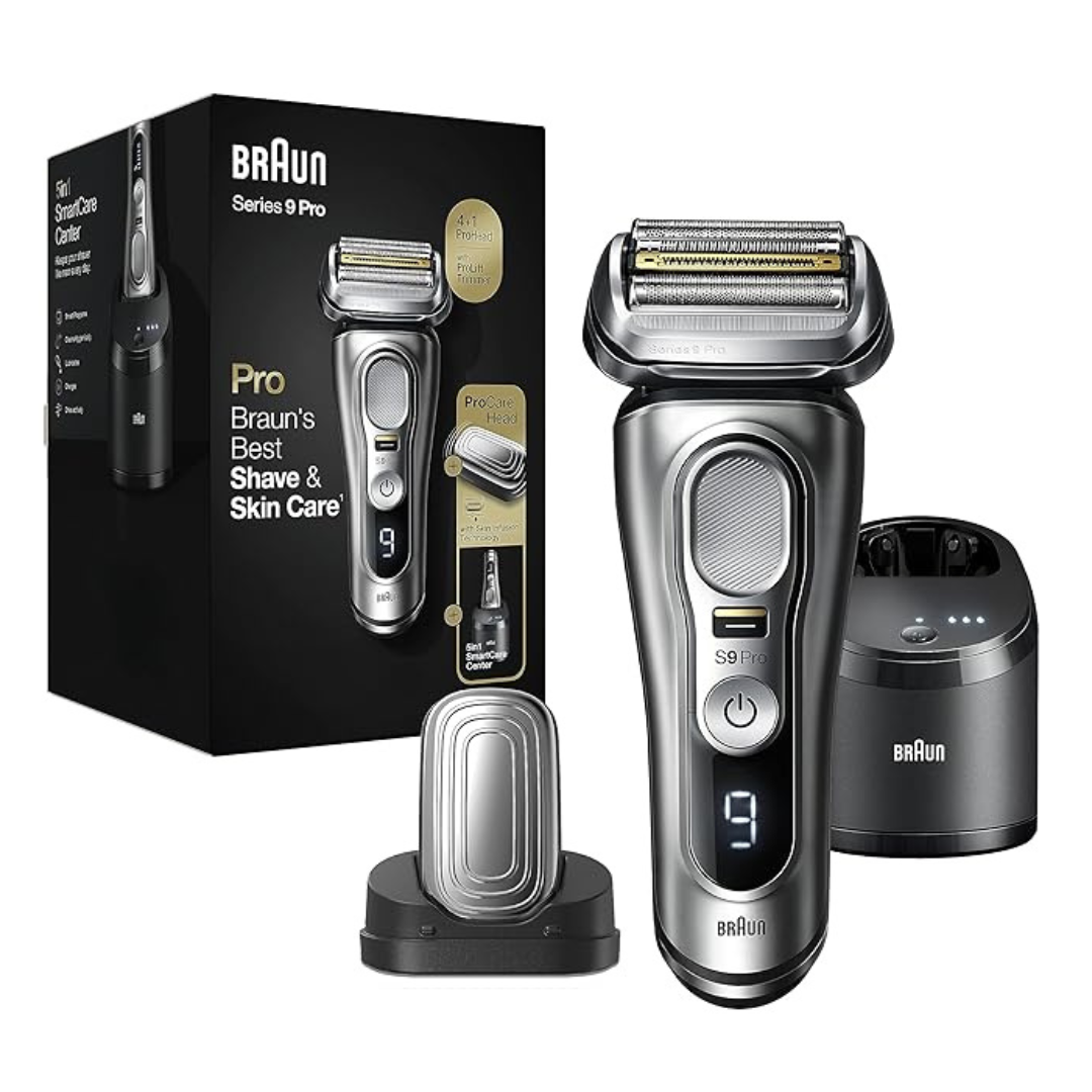 Braun Series 9 Pro 9487cc Electric Razor, Electric Razor, Rechargeable, With Clean & Charge Station And ProCare Attachment