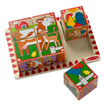 Melissa & Doug 2 In 1 Wooden Cube Puzzle – Animals