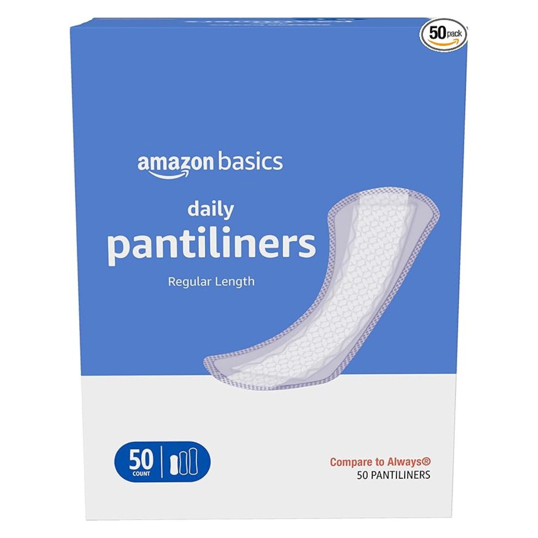 50-Count Amazon Basics Daily Pantiliner, Regular Length, Pads