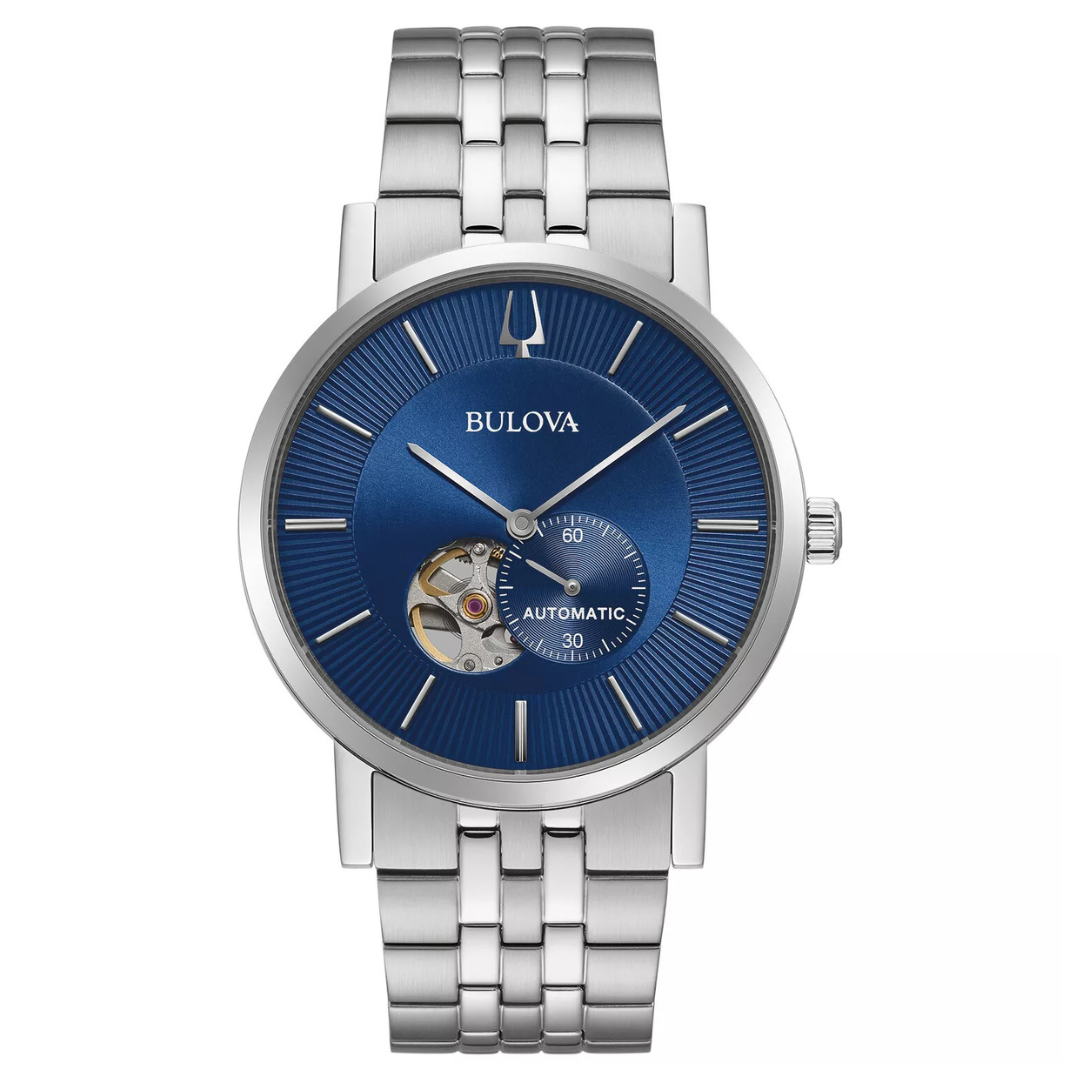 Bulova Men's 42mm Automatic Blue Aperture Dial Watch