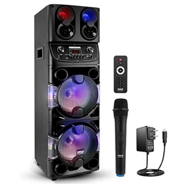Pyle Portable Bluetooth 600W Dual 10" BT Karaoke PA Speaker