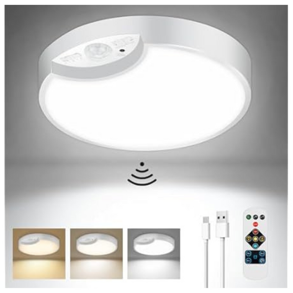 VerRon Rechargeable Motion Sensor Ceiling Lights With Remote