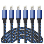 6-Pack Apple MFi Certified Nylon Braided Lightning Cable