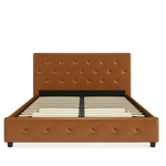 DHP Dakota Tufted Upholstered Faux Leather Bed Frame