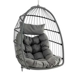 Sugift Comfortable Hanging Wicker Egg Chair