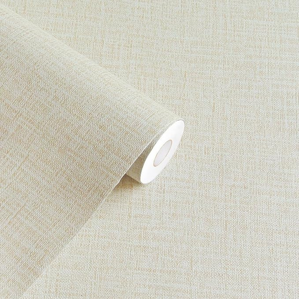 Textured Fabric Cream Wallpaper,10ft
