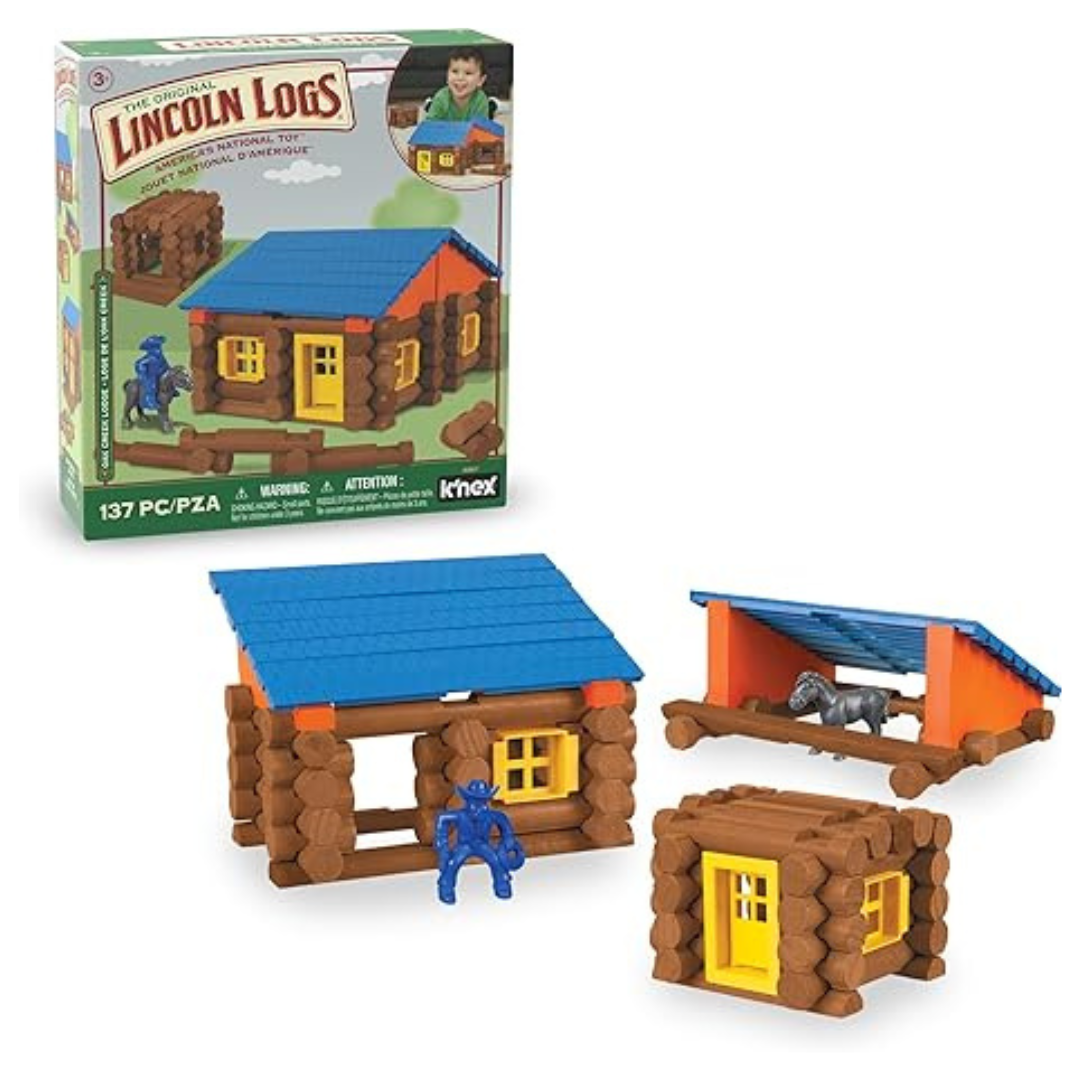 137-Piece LINCOLN LOGS Oak Creek Lodge Building Set