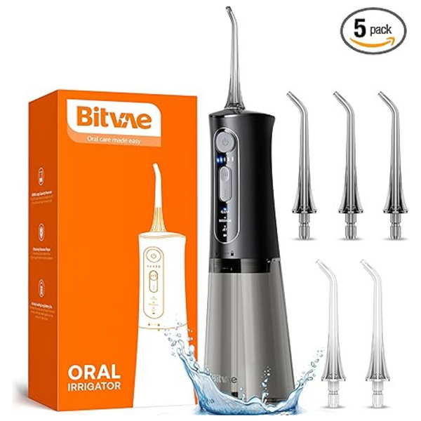 Bitvae C5 Cordless Rechargeable Water Dental Flosser With 5 Tips