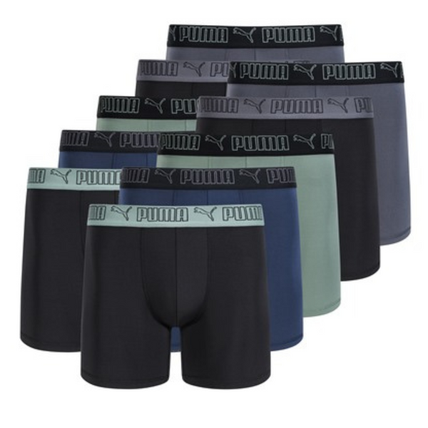 10-Pack PUMA Men's Performance Boxer Briefs (Various)