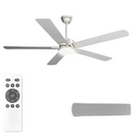 Airwit 52'' Brushed Nickel Ceiling Fan With LED Light & Remote