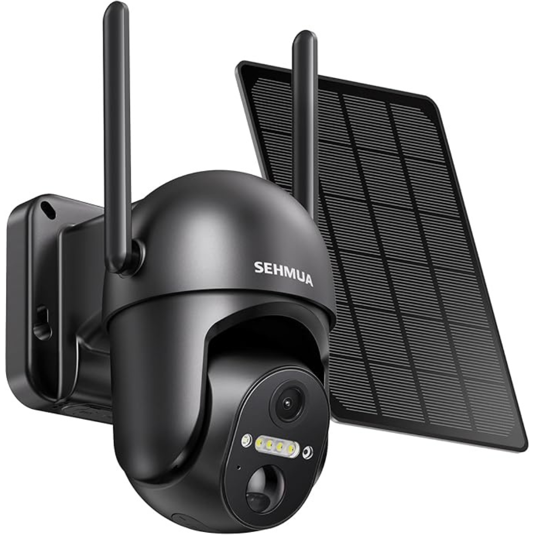 Sehmua Wireless Wi-Fi 2K 360 deg. View Solar Security Cameras