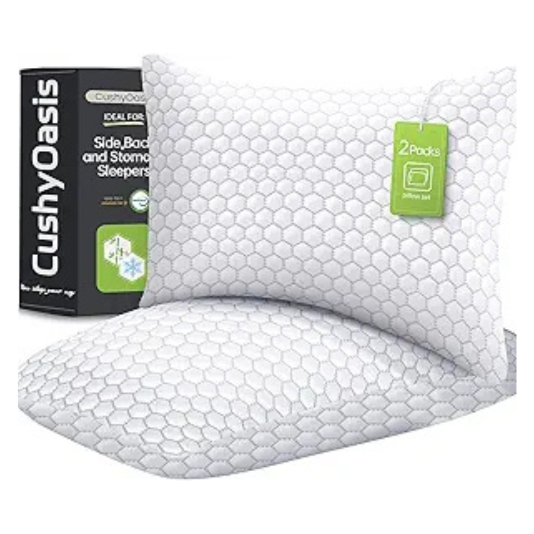 2-Pack Shredded Memory Foam Cooling Bed Pillows (Queen Size)