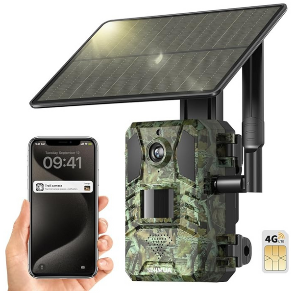 4G LTE Cellular Solar Powered Trail Camera W/ 2.7K Live Streaming