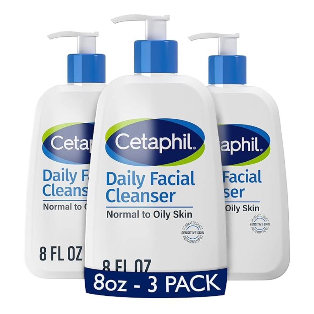 Cetaphil Face Wash, Daily Facial Cleanser For Sensitive, Combination To Oily Skin (8 Oz 3 Pack)