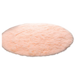 PAGISOFE 5 Ft Fluffy Shaggy Pink Round Rugs