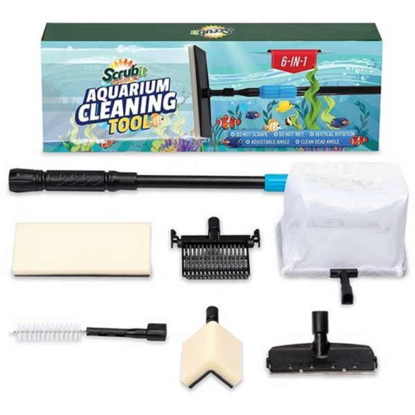 SCRUBIT 6-In-1 Aquarium Cleaning Tool Kit Algae Scraper