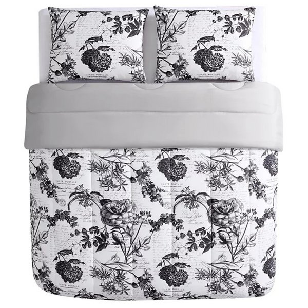 Hallmart Collectibles Painted Script 3 Piece Reversible Comforter Sets