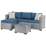 3-Piece Shintenchi All-Weather Rattan Patio Conversation Furniture Set