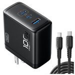 Iniu 3-Port 100W Compact Foldable GaN USB C Wall Charger