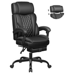 Executive Big And Tall Leather Office Chair With Footrest