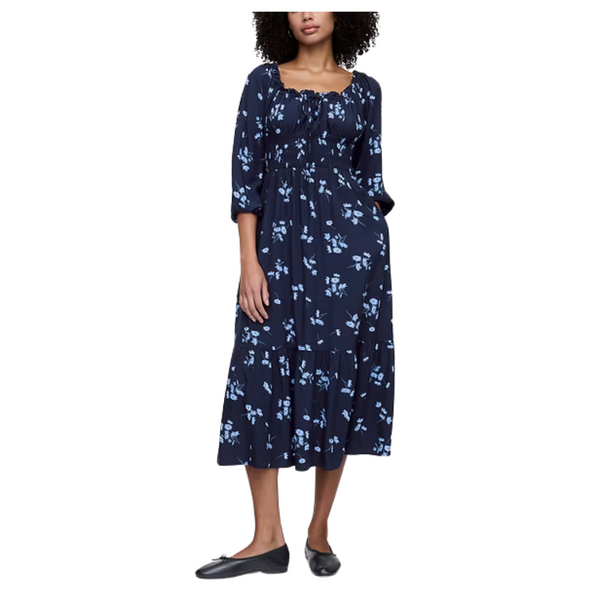 Gap Factory Women's Smocked Squareneck Midi Dress