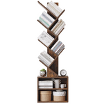 Sunmory 6 Tier Small Bookcase with Storage Cabinet