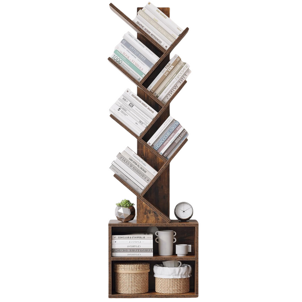 Sunmory 6 Tier Small Bookcase with Storage Cabinet