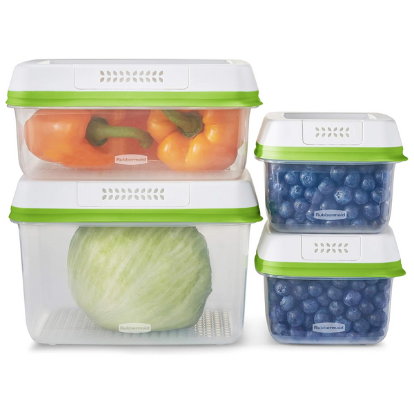 Set of 4 Clear Plastic FreshWorks Produce Saver Storage Containers