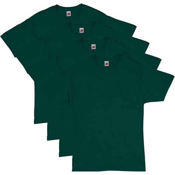 4-Pack Hanes Men's Short Sleeve Essentials Crewneck Cotton T-Shirt