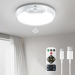 Upgraded Rechargeable Motion Sensor Ceiling Light w/ Remote